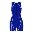 thumbnail image 4 of VJATTWR Womens Bathing Suits Women Ladies Swimsuit Boyshort Short Sleeve Rashguard Contrast Line Snorkel Surf Suit Sport Bathing Suit Get it Fast, 4 of 5