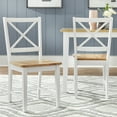 thumbnail image 2 of TMS Virginia Indoor Cross-Back Dining Chair, Set of 2, White/Natural, 2 of 6