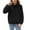 Black, variant on Girls Sherpa Fleece Pullover Hoodie Long Sleeve Soft Plush Hooded Sweatshirt Casual Loose Fit Top