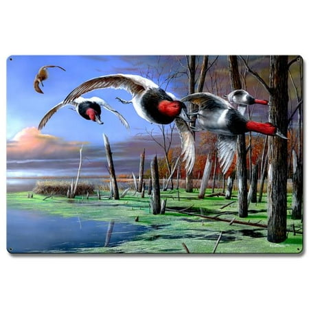 

Kevin Daniel Art KDA059 24 x 36 in. Backwater Ducks Cans Satin Metal Sign