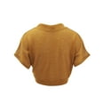 thumbnail image 2 of Made by Johnny Women's Short Sleeve Shrug Open Cardigan L MUSTARD, 2 of 6