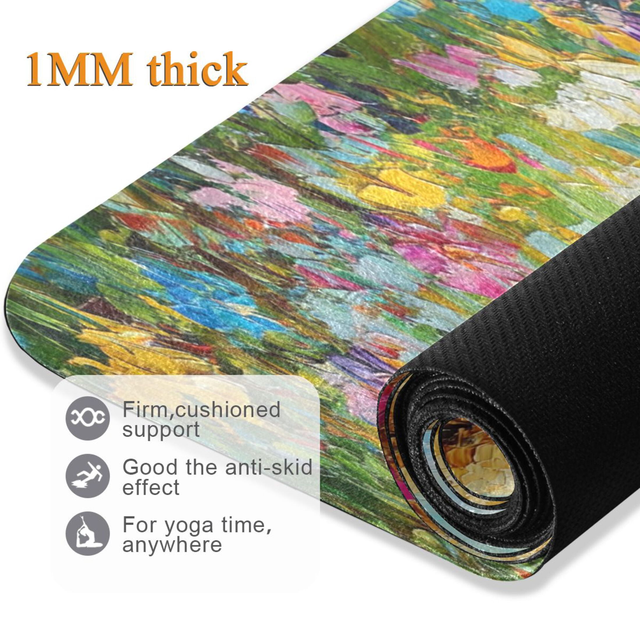 BZSMCE Yoga Mat Women Brown Bear on Swing Painting Fitness Mat