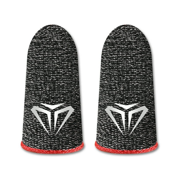 Ruiboury 10 Pieces Mobile Phone Gaming Fingertip Sleeves Sensitive Sweatproof Anti-slip Gloves Anti-fingerprint Ultrathin Fiber Covers Red Type 1