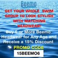 thumbnail image 2 of Beemo Retro Bubble Crepe Swim Cap with Chin Strap, Black, 2 of 4