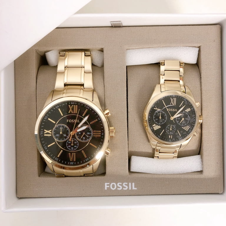 Fossil BQ2400SET Gold Tone Grant Stainless Steel - Men Women 
