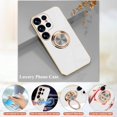 thumbnail image 6 of Compatible with Samsung S23 Ultra Case with Ring Holder Magnet Silicone, Phone Case Samsung Galaxy S23 Ultra Case Silicone Thin White Cover Black 360° Rotatable Metal Kickstand (White), 6 of 7