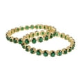 thumbnail image 3 of Ratnavali Jewels CZ Zirconia Gold Sleek Designer Green Solitaire Bracelet Bollywood Wedding Bangle Jewelry Women, 3 of 6