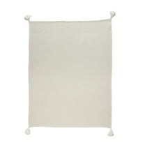 Woven Paths Beige/Ivory Striped Lightweight Cotton Throw Blanket, 50" x 60"