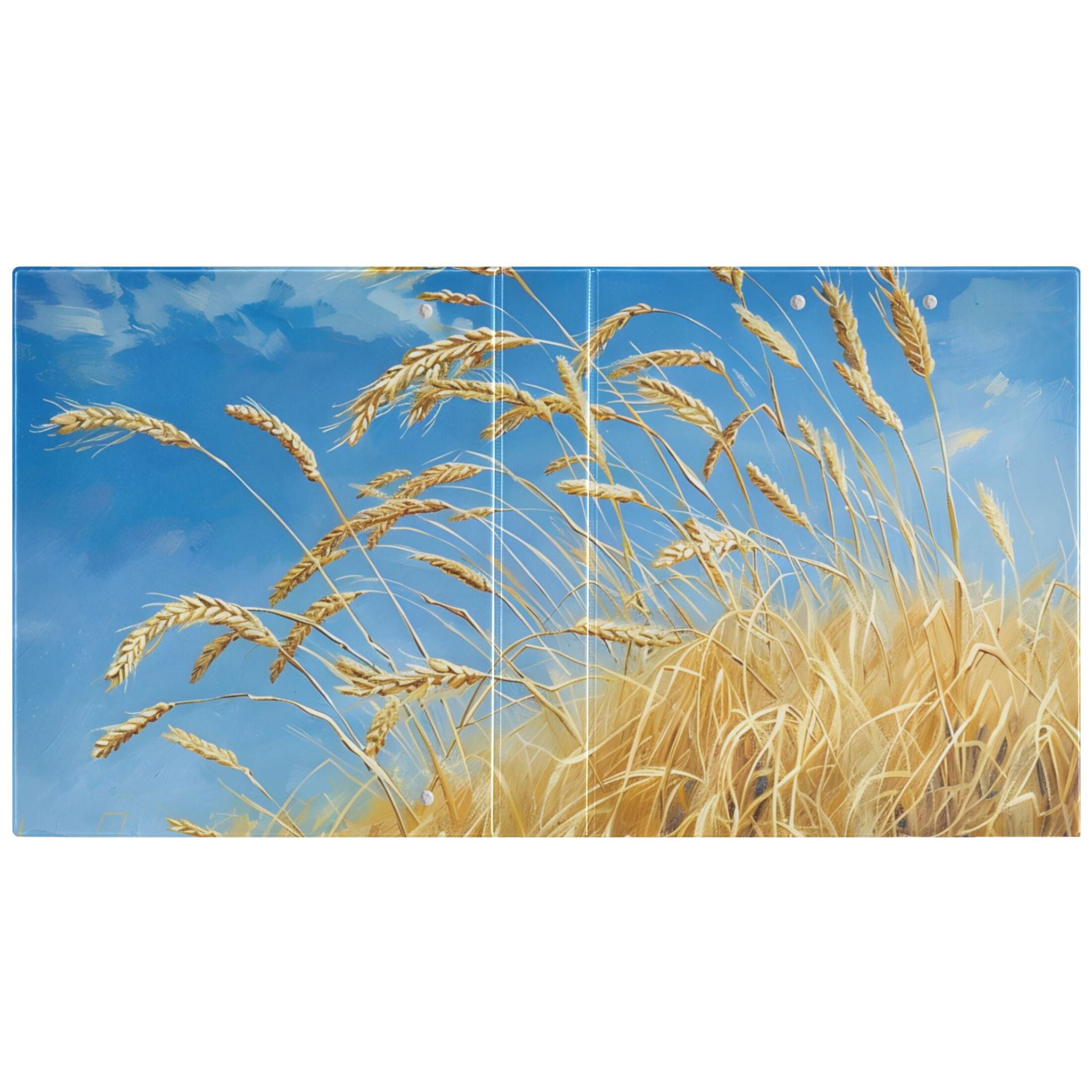 Rice Wheat Harvest 3 Ring Binders 1.5 inch Hardcover File Folders with Interior Pockets A4 Size Organizer for School Office Hospital