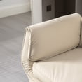 thumbnail image 4 of Silla cruzada con reposabrazos ajustables y ruedas y reposacabezas, silla de escritorio de vanidad de salón PU con asiento amplio para sentarse con piernas cruzadas, 4 of 5