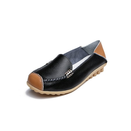 

Gomelly Womens Flats Stitching Loafers Patchwork Shoes Lightweight Moccasins Office Walking Casual Shoe Black 7.5
