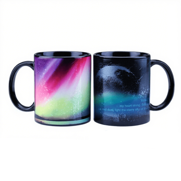 Tasse Magique Galaxie YISITIAN, Tasse Changeant de Couleur Nuit Étoilée, Design Spatial Activé par la Chaleur, Cadeau Original 330ml AZ1014-5014