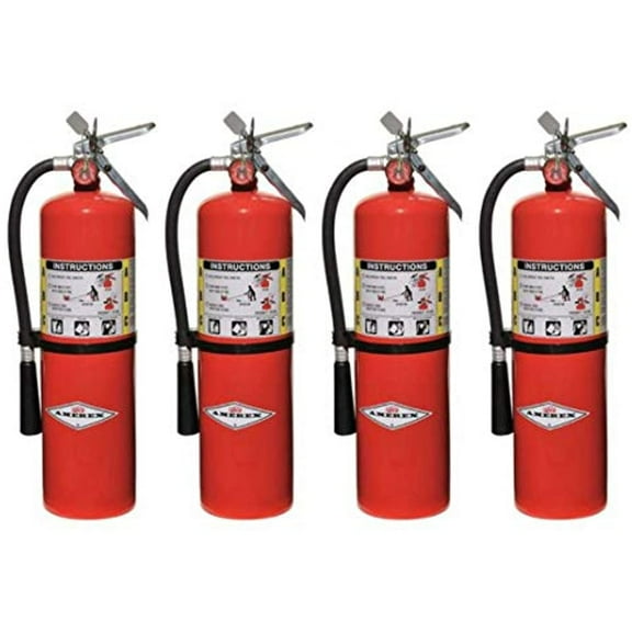 Amerex ABC Dry Chemical Fire Extinguisher, 10lb Stored Pressure, 4 Pack