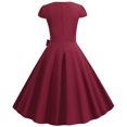 thumbnail image 4 of Women's Summer Retro Vintage 1950s Tea Party Prom Dress Elegant Formal Dress Cocktail Party A Line Flare Swing Dress, 4 of 4