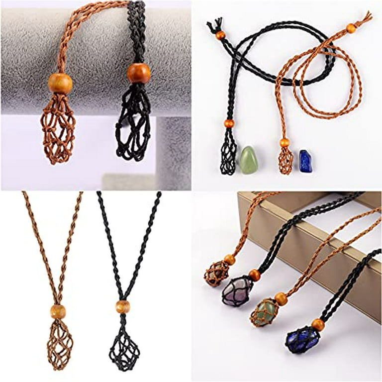 SAOYOAS Crystal Necklace Holder, Necklaces Cage Cords for Crystals, Quartz  Holder Necklace. Necklace Cord Empty Stone Holder, Pendant Ne