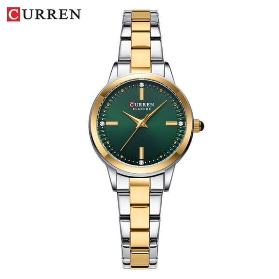 EXPLOJOY Waterproof Quartz Watch with Stainless Steel Strap and Korean-Inspired Diamond Accents