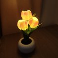 thumbnail image 5 of LED tulipán flor maceta luz simulación maceta cerámica luz ambiente luz nocturna adorno decorativo (rosa, 1 paquete) JAMW Sencillez, 5 of 5