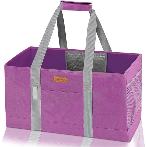 Grocery Bags,  Utility Tote Bag for Women, Foldable Large Tote Bag Shopping Bags for Groceries, Storage, Picnic, Beach, Pool (RoseRed)