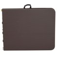 thumbnail image 3 of 6-Foot Bi-Fold Brown Rattan Plastic Folding Table, 3 of 6