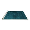 thumbnail image 2 of Ahgly Company Machine Washable Indoor Round Abstract Turquoise Blue Contemporary Area Rugs, 3' Round, 2 of 4