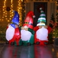 thumbnail image 2 of LuxenHome 6Ft L Gnome Elf Trio Outdoor Holiday Inflatable with LED lights, 2 of 6