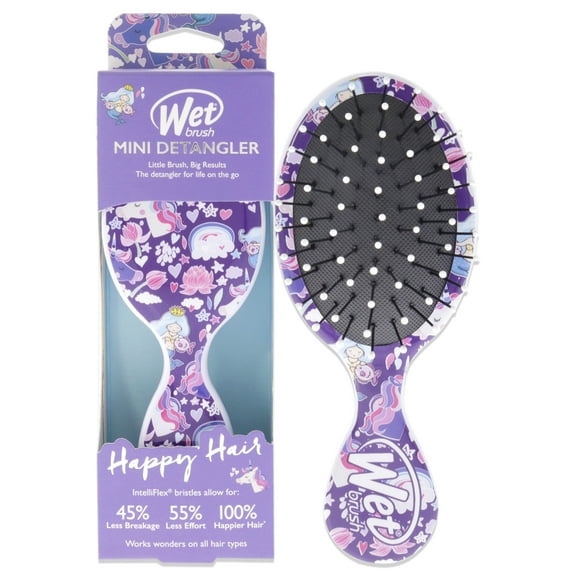 Mini Detangler Happy Hair Brush - Mermaids and Unicorns