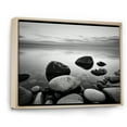 thumbnail image 2 of Designart "Monochrome Horizon Of A Rocky Beach" Coastal Minimalism Floater Framed Canvas Wall Art, 2 of 5