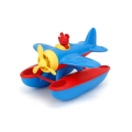 Green Toys Disney Mickey Mouse Seaplane  Blue/Red - pretend play  motor skills  kids bath toy floating vehicle. no bpa  phthalates  pvc. dishwasher safe  100% recycled plastic