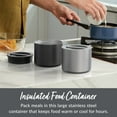 thumbnail image 2 of Bentgo Stainless Insulated Food Container - 2.4 Cups (19 oz), Triple-Layer Insulation, Vacuum Seal, Leak-Proof, Wide Opening, Stainless Steel, for Cool/Warm Foods (Carbon Black), 2 of 8