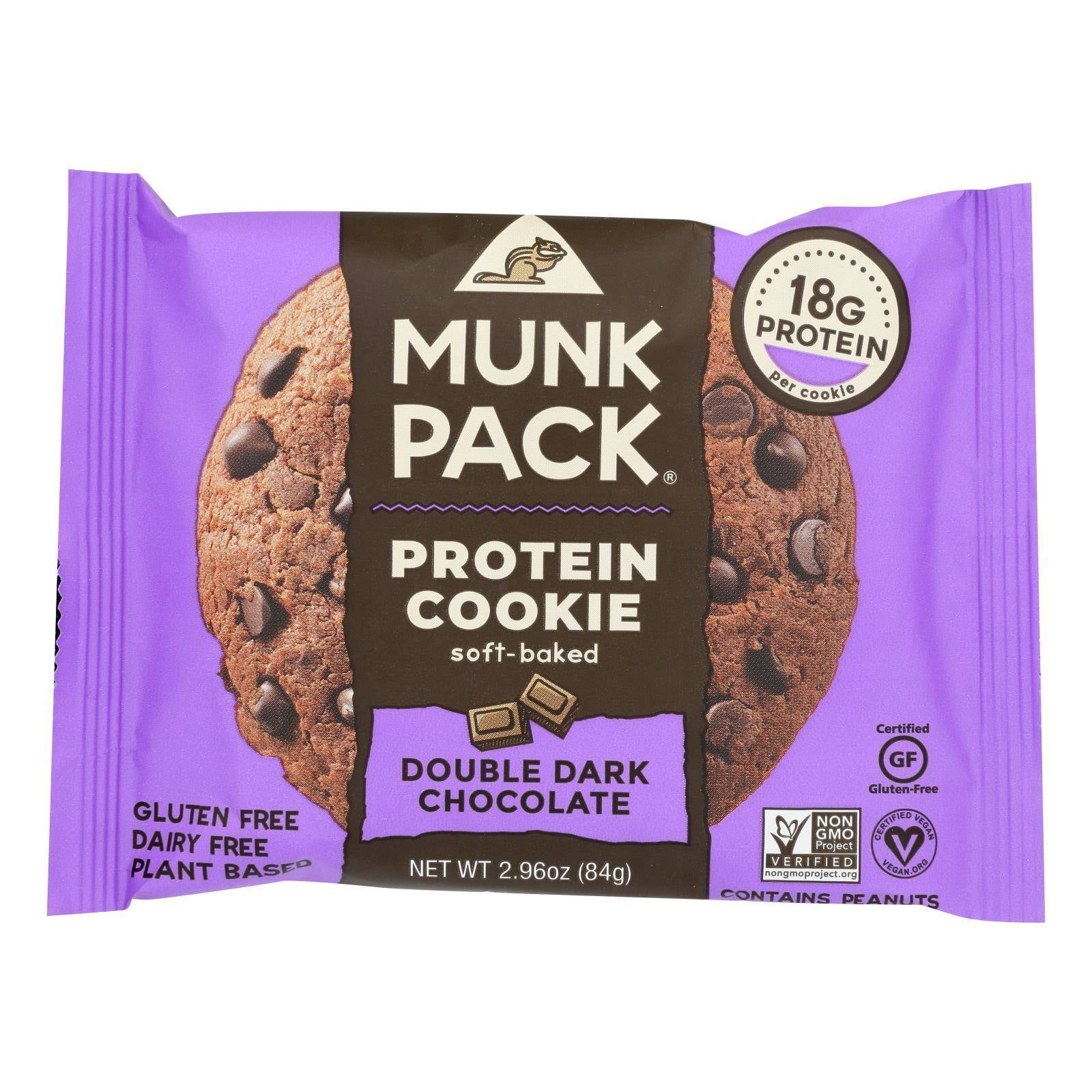 Munk Pack - Protein Cookie - Double Dark Chocolate - Case of 6 - 2.96 oz