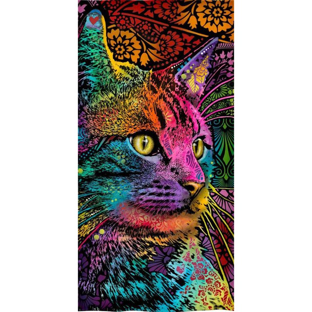 5D bricolaje taladro redondo completo pintura de diamantes gatos de colores arte decorativo hecho a mano Hugtrwg Para estrenar