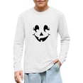 thumbnail image 4 of Glow in the Dark Pumpkin Face Sweatshirt for Girls Halloween Graphic Crewneck Long Sleeve Pullover Shirt for Kids Trick or Treat Party School and Casual Fall Wear, 4 of 10