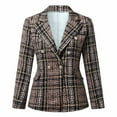 thumbnail image 2 of Inkach Women Business Attire Print Long Sleeve Suit Collar Slimming Cardigan Coat Tops Jacket, 2 of 4