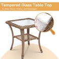 thumbnail image 2 of W WARMHOL 3 Pieces Outdoor Patio Bistro Rocking Chair Set, Rattan Patio Rocker Chairs Set with Cushions and Glass-Top Coffee Table, Conversation Bistro Set for Porch & Backyard - Beige, 2 of 7