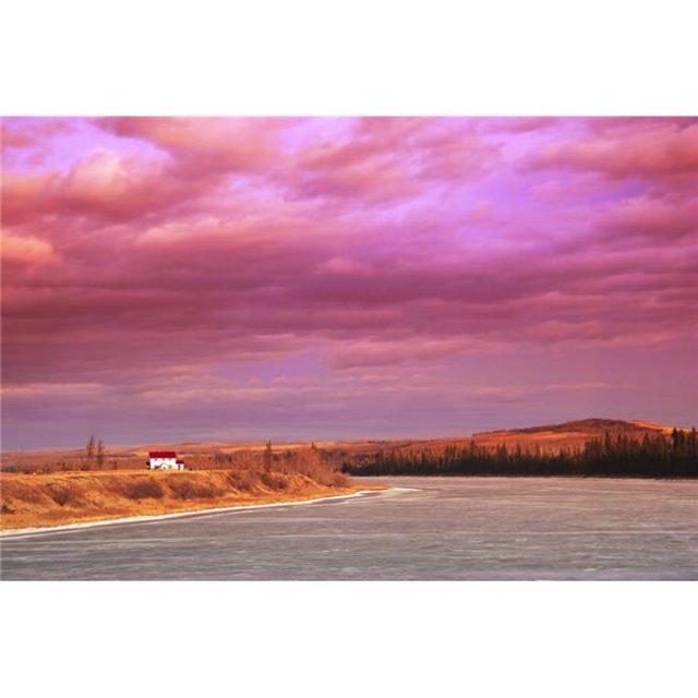 Posterazzi DPI1786564 Sunset Over A River Poster Print by Stephen Kiers, 17 x 11