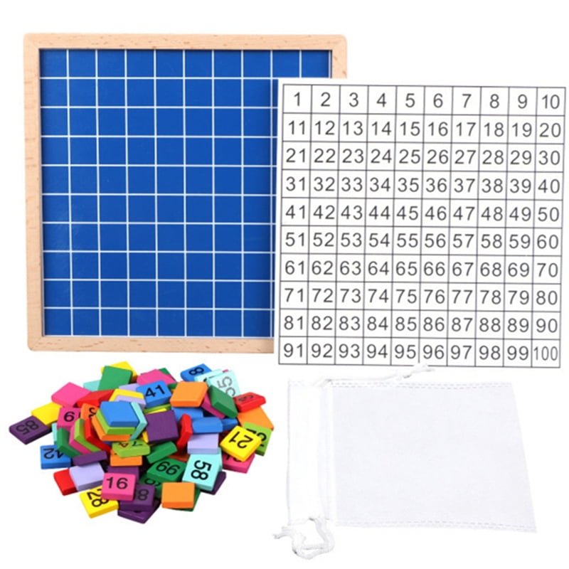 1Set Montessori School 10 Hundred Beads Square Training Math Cognitive Toy 