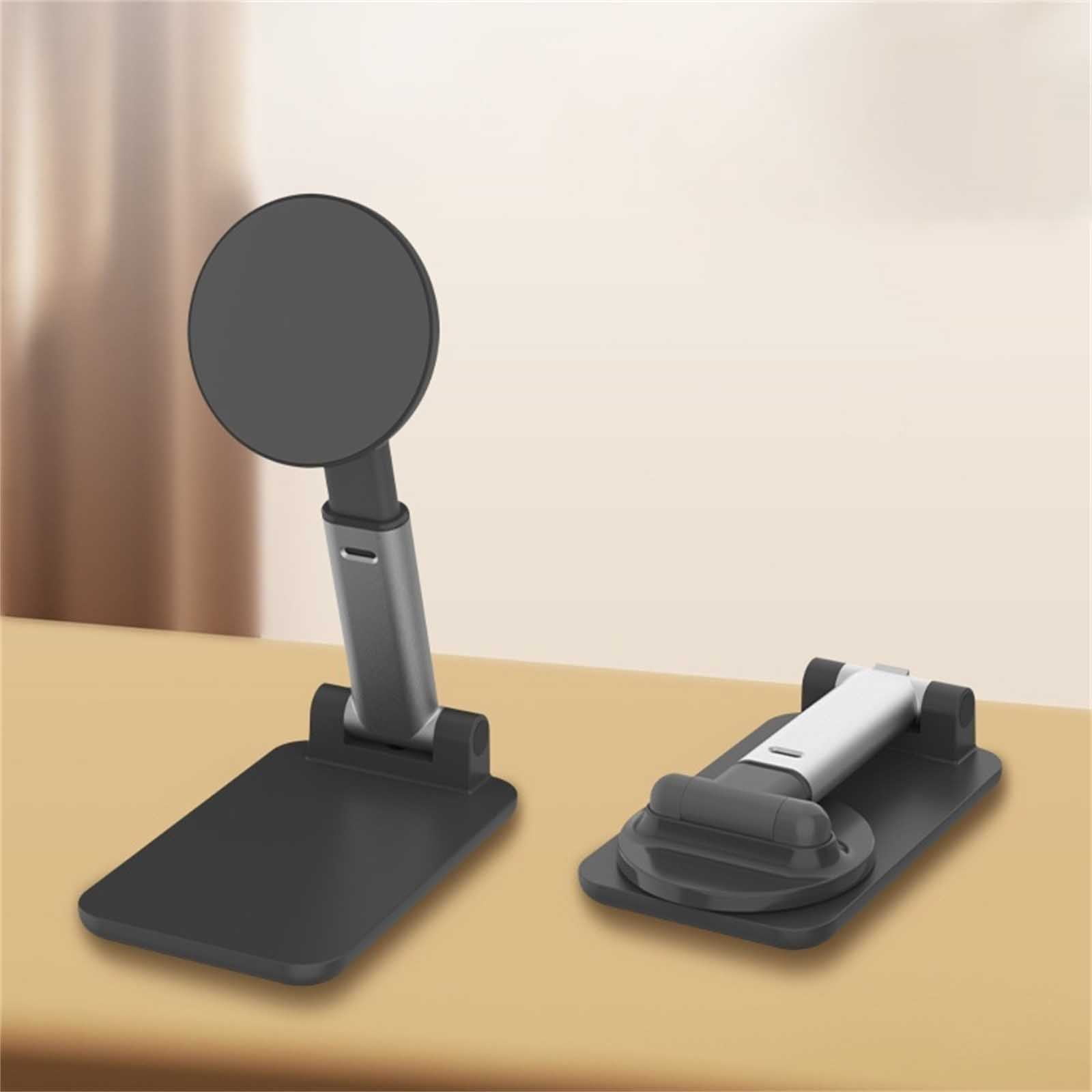 Adjustable Phone Stand, Foldable Desk Phone Holder with 360° Rotation, Stable & Portable Cell Phone Stand for Watching Videos, Typing, and Video Calls