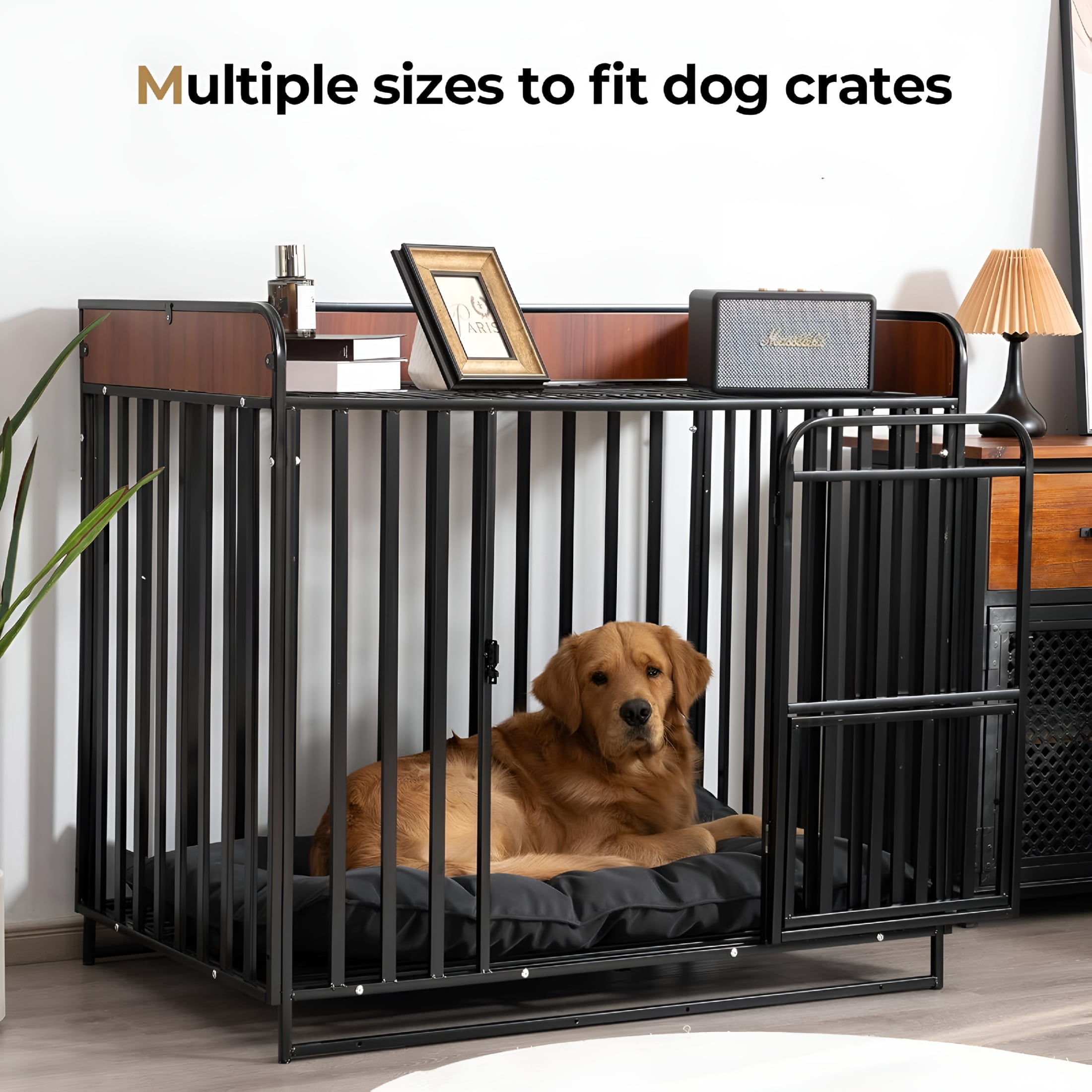 XIBUFE Chew Proof Indestructible Dog Bed Durable Dog Bed for Aggressive Chewers, Machine Washable & Waterproof Indoor Outdoor Crate Pad, Tough Kennel Pad for Medium Dogs (Medium (22"x35"))