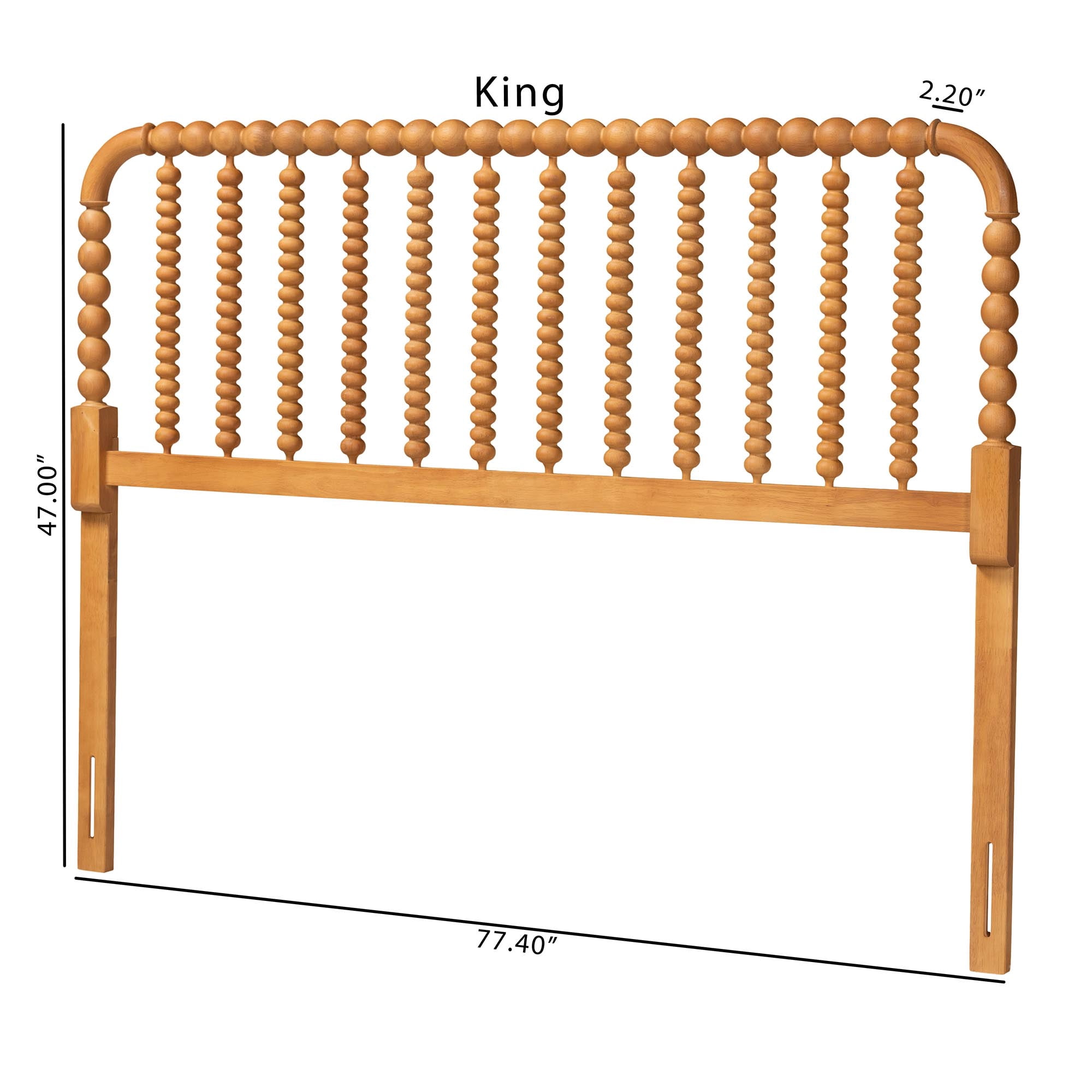 Baxton Studio Finley Traditional Headboard, King, Oak Brown