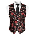 thumbnail image 4 of Uorisanigo Christmas Red Flowers Men's Vest Jacket Sleeveless Vest for Men Casual Size 2XL Regular Fit V Neck Waistcoat Suit Vests Fashion Fit for Casual Dress, 4 of 7