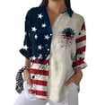 thumbnail image 4 of Séductiva Chemises pour Femmes 50 % de Réduction Liquidation Chemise Rétro Jour de l'Indépendance Drapeau Américain Impression Artistique Décontractée Col en V, 4 of 4