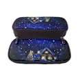 thumbnail image 5 of Lsque Christmas Night Printed Big Capacity PU Leather Pencil Case Large Pencil Pouch Stationery Pen Bag Pencil Holder for Teen, 5 of 6