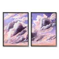 Stupell Industries Cumulus Cloudy Sky Blue Orange Sunset Black Framed, 16 x 20, Design by Grace Popp
