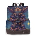 thumbnail image 1 of Easygdp Dreamy Jester Under Stars Mochila de Cuero para Mujeres, Bolso de Hombro, Bolsos de Mano de Moda para Trabajo y Viajes, 1 of 4