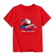 thumbnail image 2 of Babcutegg Independence Day Patriotic Printed Casual Loose-Fit Tee With Round Neck And Short Sleeves For Kids Red Size 3, 2 of 6