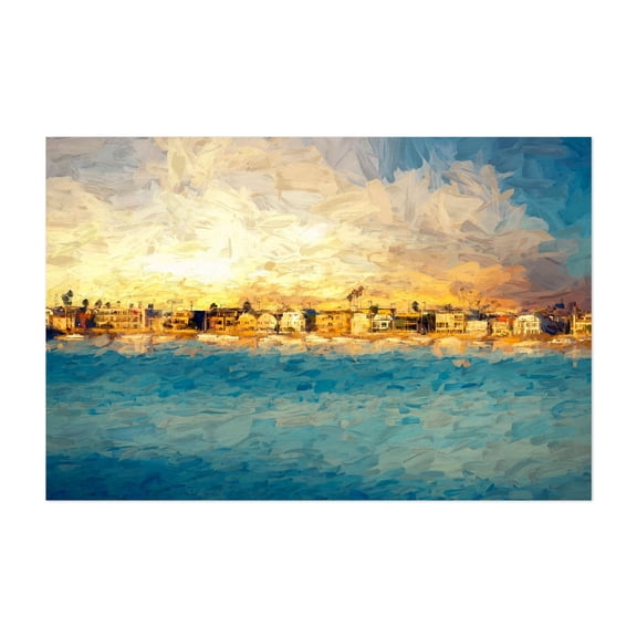 Mission Bay Park Sunset - Painterly Style - San Diego California Digital Art Unframed Wall Art Print 5 x 7 inches