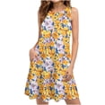 thumbnail image 1 of SMihono Robe d'Été Boho pour Femmes Grande Taille Robes d'Été pour Femmes Plage T-Shirt Floral Robe d'Été Décontractée avec Poches Robe Boho, 1 of 5