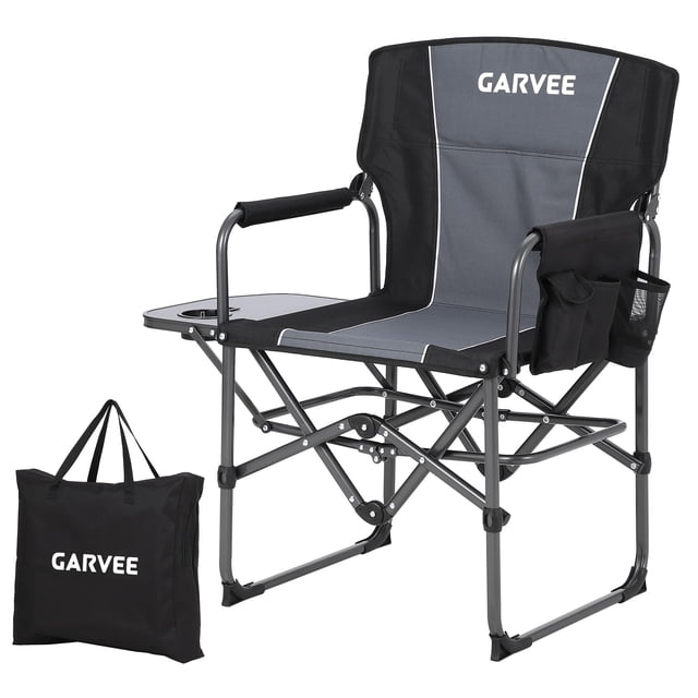 Silla de camping extragrande GarveeLife plegable con mesa lateral