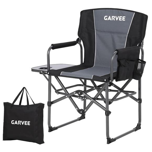 Silla de camping extragrande GarveeLife plegable con mesa lateral