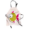 thumbnail image 1 of Fish Apron, Comical Illustration of a Bubble Fish Abstract Blowfish with Huge Eyes Humor Print, Unisex Kitchen Bib with Adjustable Neck for Cooking Gardening, Adult Size, Multicolor, by Ambesonne, 1 of 4